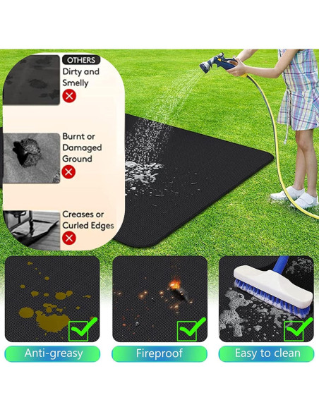 Alfombrilla para Parrilla UBeesize 65x48 cm Doble Cara Resistente