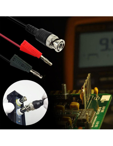 Cable Coaxial BNC Macho a Doble Banana 120cm Amadget