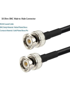 Cable Coaxial BNC 50 Ohm RG58 Macho a Macho 0.91m - 2 Pcs 2