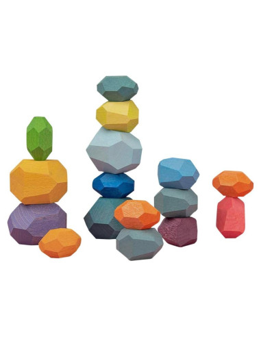 16 Bloques de Madera Montessori Atzi Hats - Juguete Educativo