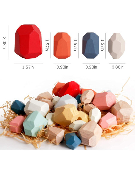 16 Bloques de Madera Montessori Atzi Hats - Juguete Educativo