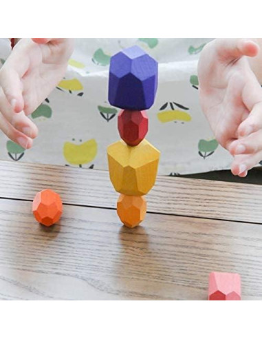 16 Bloques de Madera Montessori Atzi Hats - Juguete Educativo