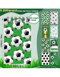 Bloc de Notas Mini Faccito 32 Pcs Fútbol Verde y Negro 2