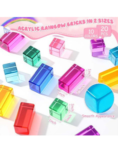 Bloques de Gemas Acrílicas Meooeck 20 Pcs para Niños 2