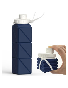 Botella de Agua Plegable 610ml BEAUTAIL Silicona Azul Oscuro
