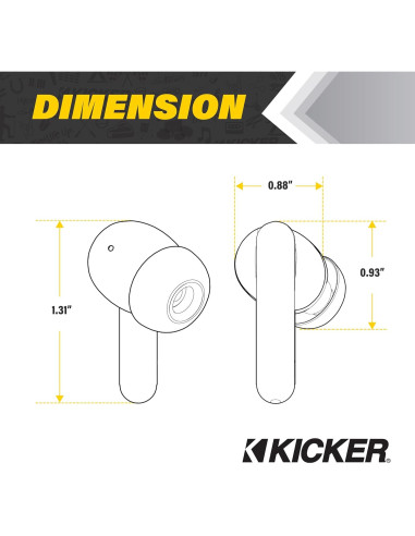 Auriculares KICKER TWS2 Inalámbricos Bluetooth con Micrófono