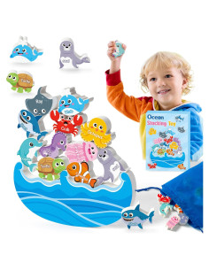 Juguete de Apilamiento de Madera FoszaSzept - Animales Marinos