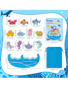 Juguete de Apilamiento de Madera FoszaSzept - Animales Marinos 2