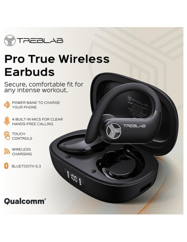 TREBLAB X3 Pro - Auriculares Bluetooth 5.3, 145H, IPX5