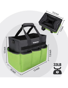 Bolsa de Herramientas de Jardín WORKPRO 10 Bolsillos Verde 2