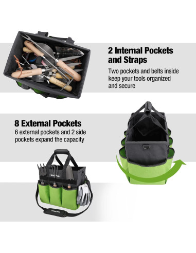 Bolsa de Herramientas de Jardín WORKPRO 10 Bolsillos Verde