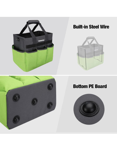 Bolsa de Herramientas de Jardín WORKPRO 10 Bolsillos Verde