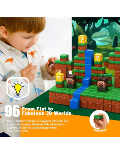 Bloques Magnéticos 96PCS ROHSCE Juguetes STEM para Niños 3-12 Años 2