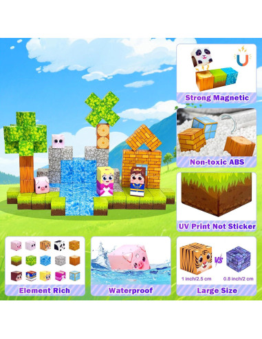 100 Bloques Magnéticos Aleath para Niños 3-12 Años - Juguetes STEM