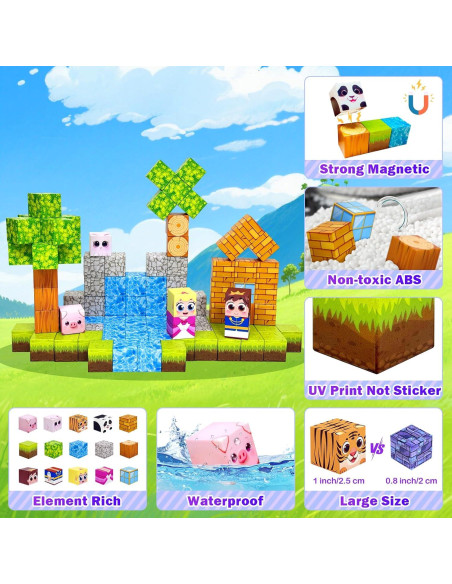 100 Bloques Magnéticos Aleath para Niños 3-12 Años - Juguetes STEM