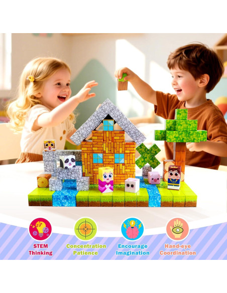 100 Bloques Magnéticos Aleath para Niños 3-12 Años - Juguetes STEM