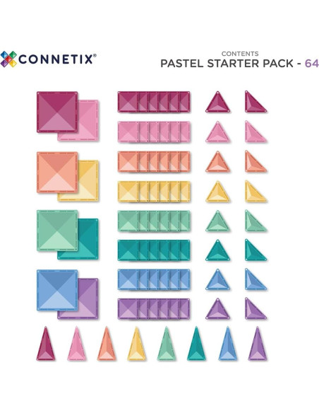 Paquete Inicial Pastel CONNETIX - 64 Piezas Magnéticas Paquete Inicial Pastel CONNETIX - 64 Piezas Magnéticas