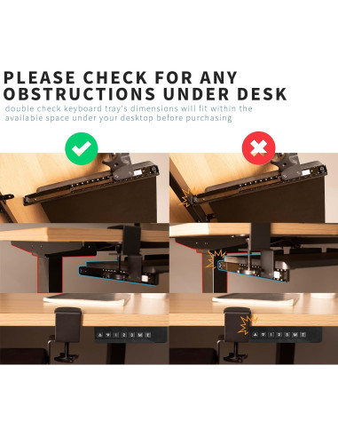 Bandeja de Teclado Ajustable VIVO MOUNT-KB05GP con Alfombrilla RGB