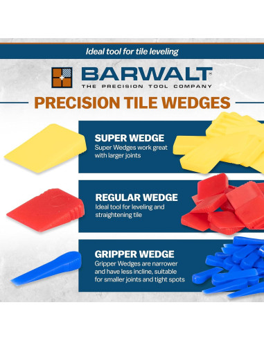 Cuñas de Azulejo de Precisión BARWALT Agarradora 100 Unidades