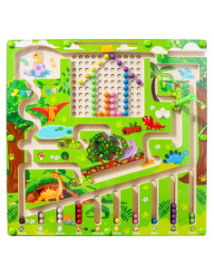 Laberinto Magnético de Madera Homelylife Dinosaurio 30x30cm