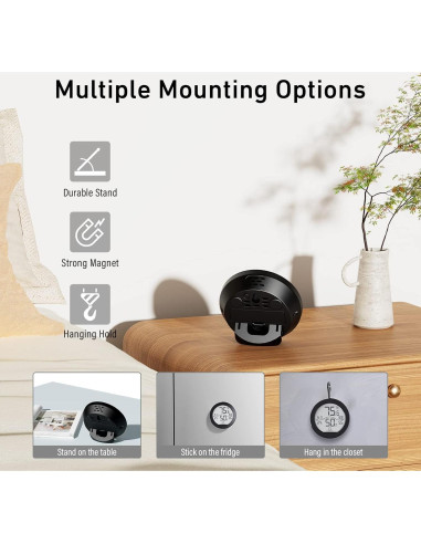 Higrómetro Termómetro SECRUI TH1 Negro para Interiores