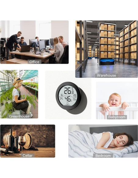 Higrómetro Termómetro SECRUI TH1 Negro para Interiores