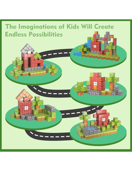 100 Bloques Magnéticos de Construcción para Niños - 2.54 cm