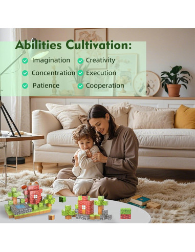 100 Bloques Magnéticos de Construcción para Niños - 2.54 cm