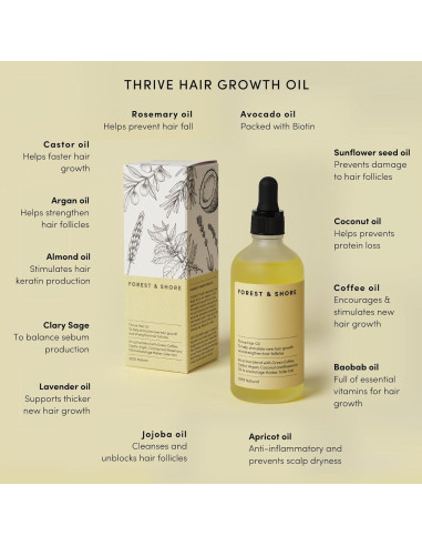 Aceite para Crecimiento del Cabello Forest & Shore 100ml