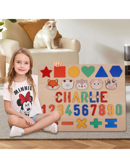 Rompecabezas de Nombre Personalizado de Madera AZUFEMOS 55.88x22.86cm