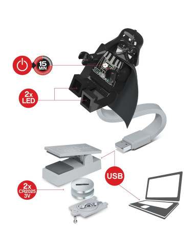 Luz de Libro Lego Star Wars Darth Vader LED Negro