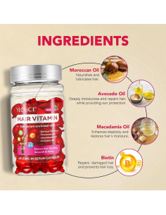 Suero de Vitamina para el Cabello J&H - 40 Cápsulas Hidratantes 2