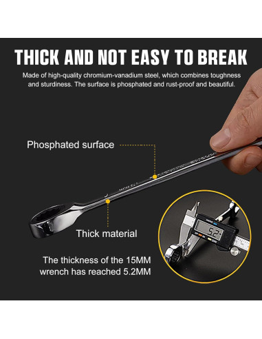 Juego de Llaves de Carraca GRENPRO 22 Piezas Métricas y SAE