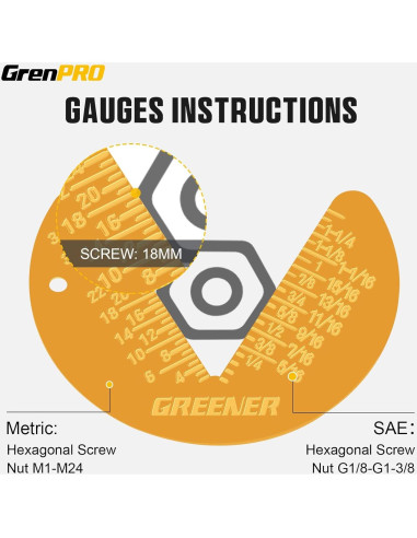 Juego de Llaves de Carraca GRENPRO 22 Piezas Métricas y SAE