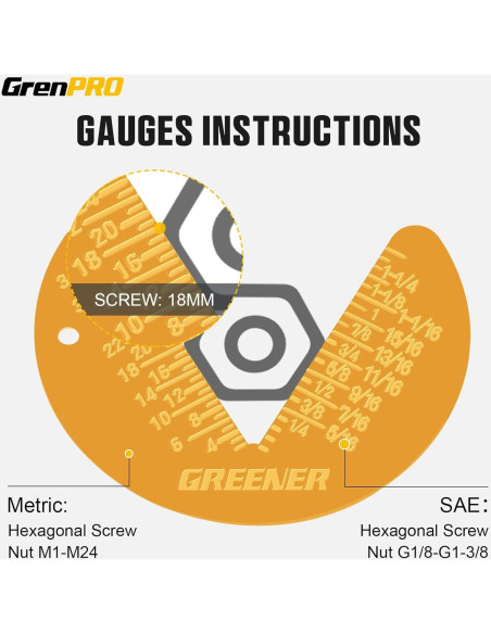 Juego de Llaves de Carraca GRENPRO 22 Piezas Métricas y SAE