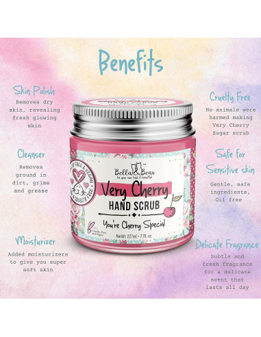 Exfoliante de Manos Bella & Bear Muy Cereza 190g Vegano