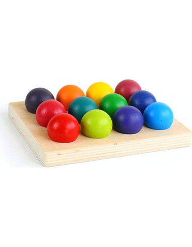 Bolas de Madera Arcoíris MODERNGENIC 12 Piezas Montessori