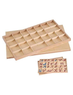 Caja de Alfabeto Móvil Montessori Pequeña para Letras Mayúsculas