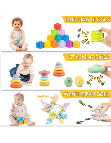 Juguetes Montessori 6 en 1 FENG LING LIU ER BA para Bebés 6-12 Meses