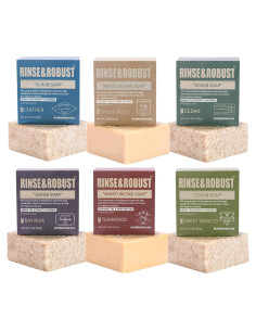 Jabón Natural Rinse & Robust para Hombres 150g - 6 Piezas