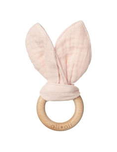 Mordedor de Madera para Bebés Ali+Oli Conejo Rosa