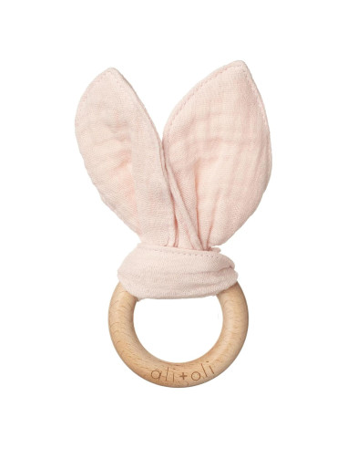Mordedor de Madera para Bebés Ali+Oli Conejo Rosa