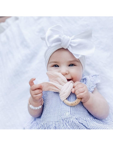 Mordedor de Madera para Bebés Ali+Oli Conejo Rosa