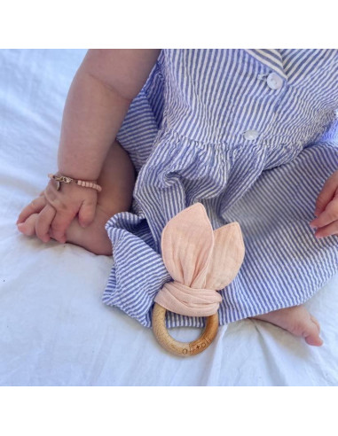 Mordedor de Madera para Bebés Ali+Oli Conejo Rosa