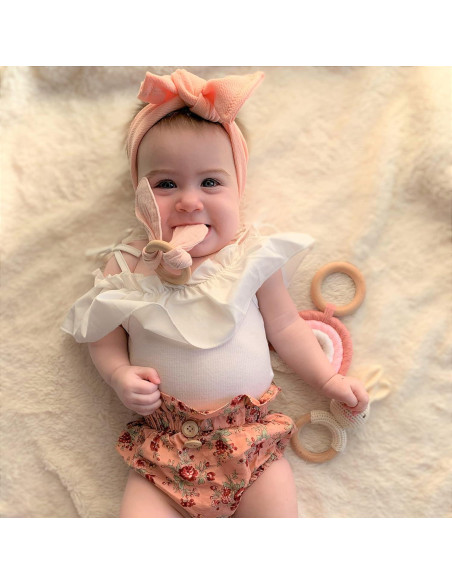 Mordedor de Madera para Bebés Ali+Oli Conejo Rosa