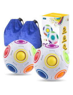 Bola de Rompecabezas Arcoíris Coogam - Juguete Antiestrés 7.6cm