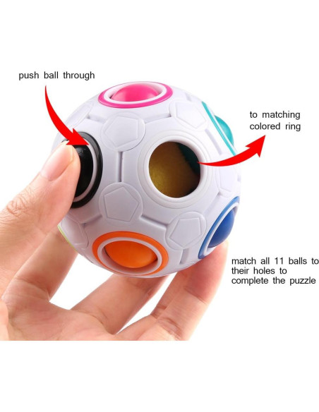 Bola de Rompecabezas Arcoíris Coogam - Juguete Antiestrés 7.6cm