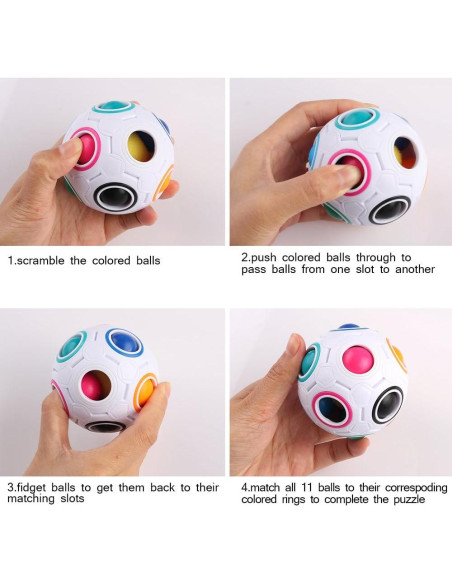 Bola de Rompecabezas Arcoíris Coogam - Juguete Antiestrés 7.6cm