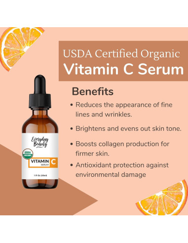 Suero Facial Orgánico de Vitamina C Everyday Beauty 30 ml