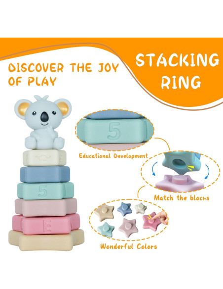 Conjunto de Juguetes Montessori 6 en 1 para Bebés 0-24 Meses